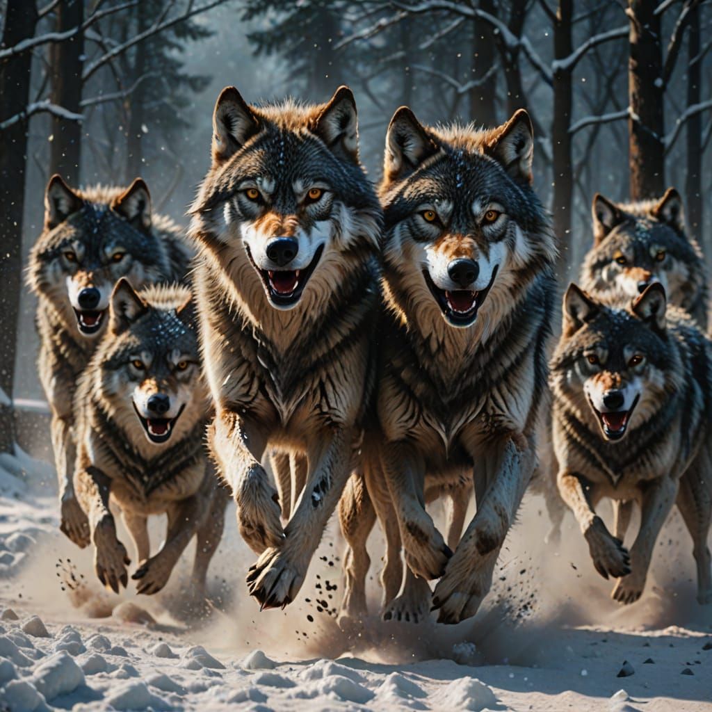 עדר זאבים דוהרים