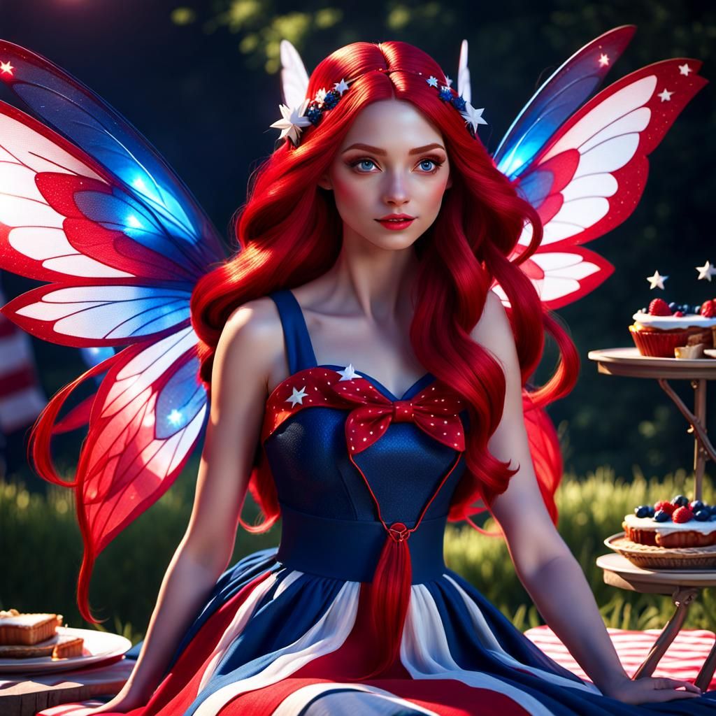 Independence Day Fairy - AI Generated Artwork - NightCafe Creator