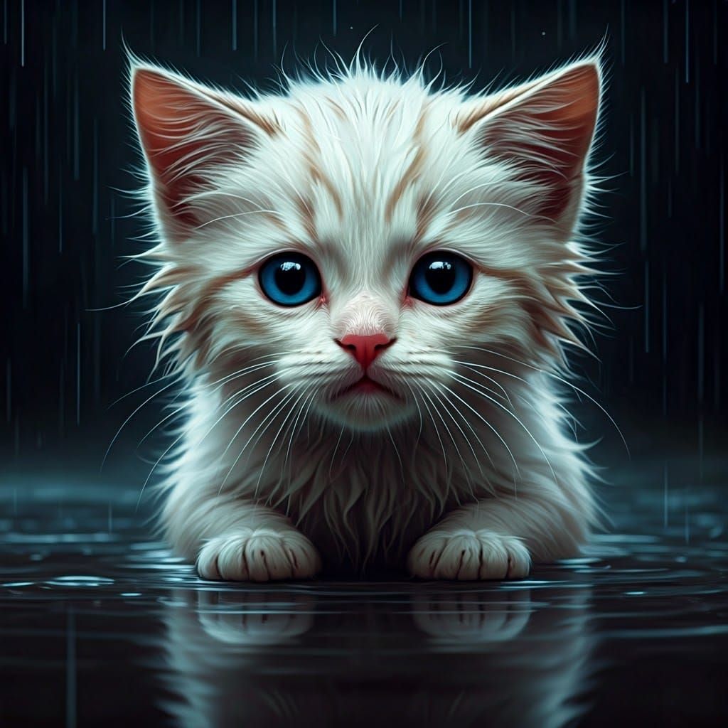 Rescued Kitten: Fantasy Concept Art