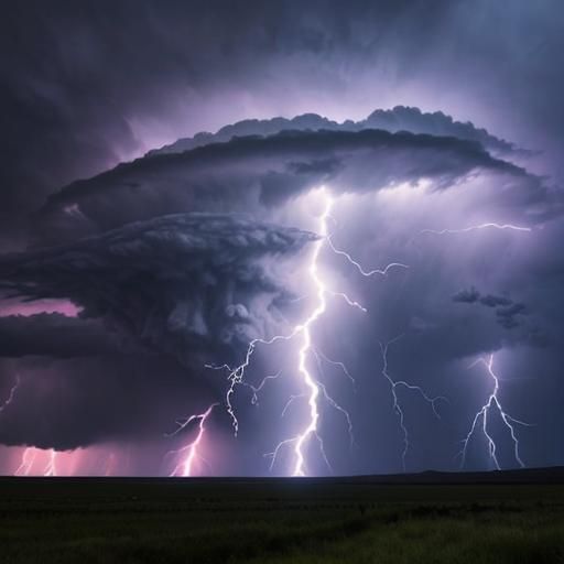 Powerful +CG strike from a supercell thunderstorm