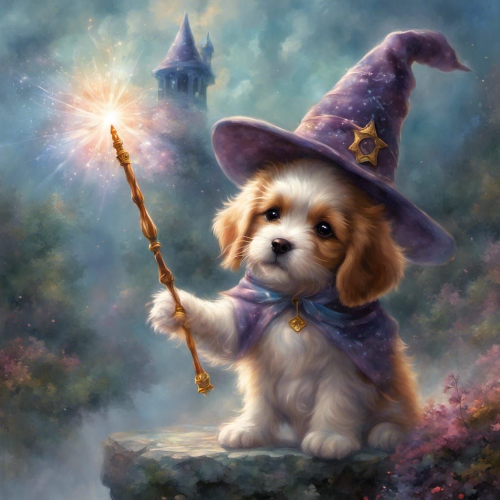 A puppy wizard  by @babybubbles4