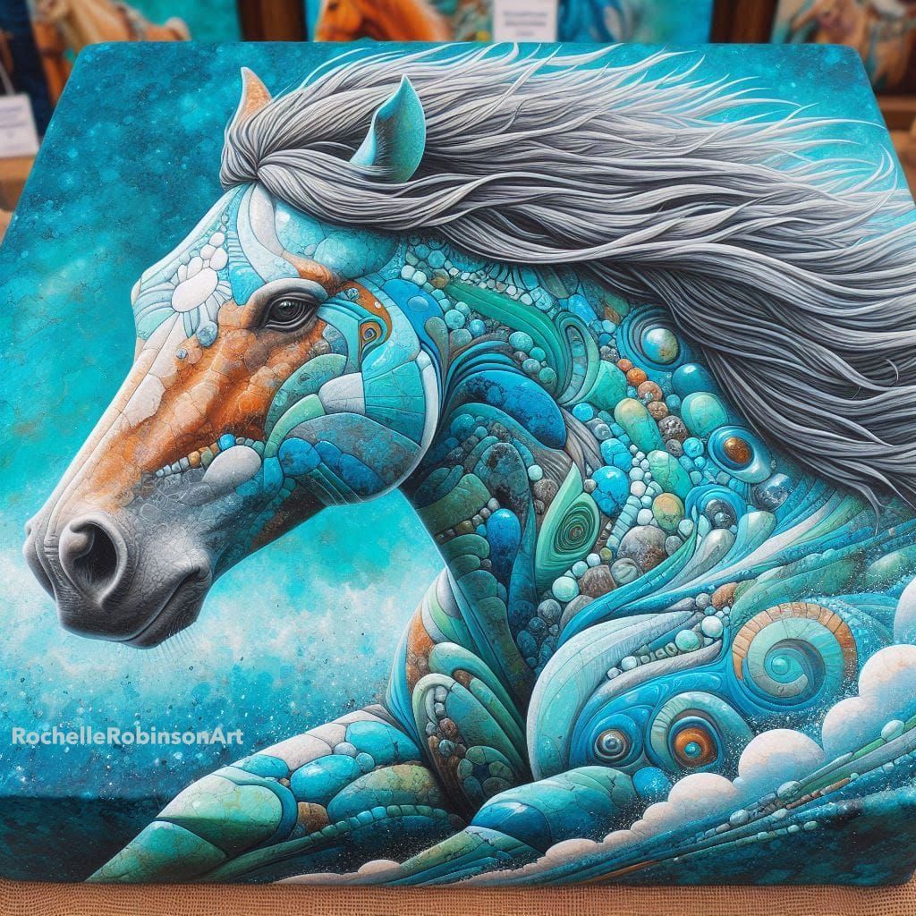 Painted Pony - Turquoise Stone Art