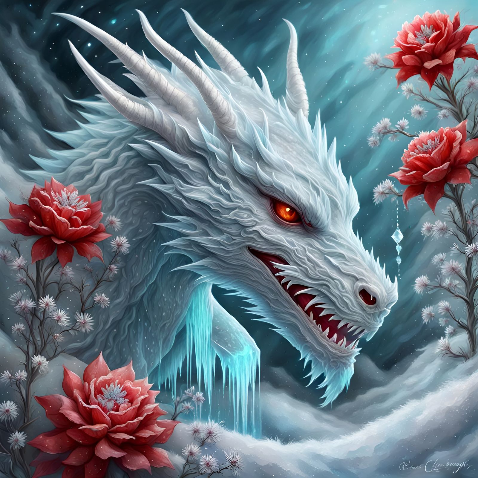 Ice Dragon   by @StockVixen