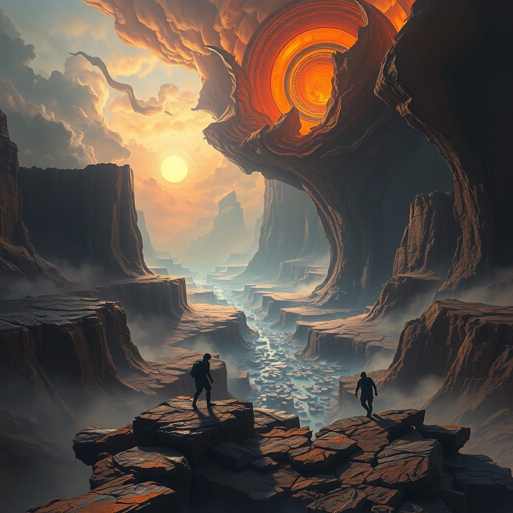 Reality's Edge: Shattered Realm in Dystopian Hues