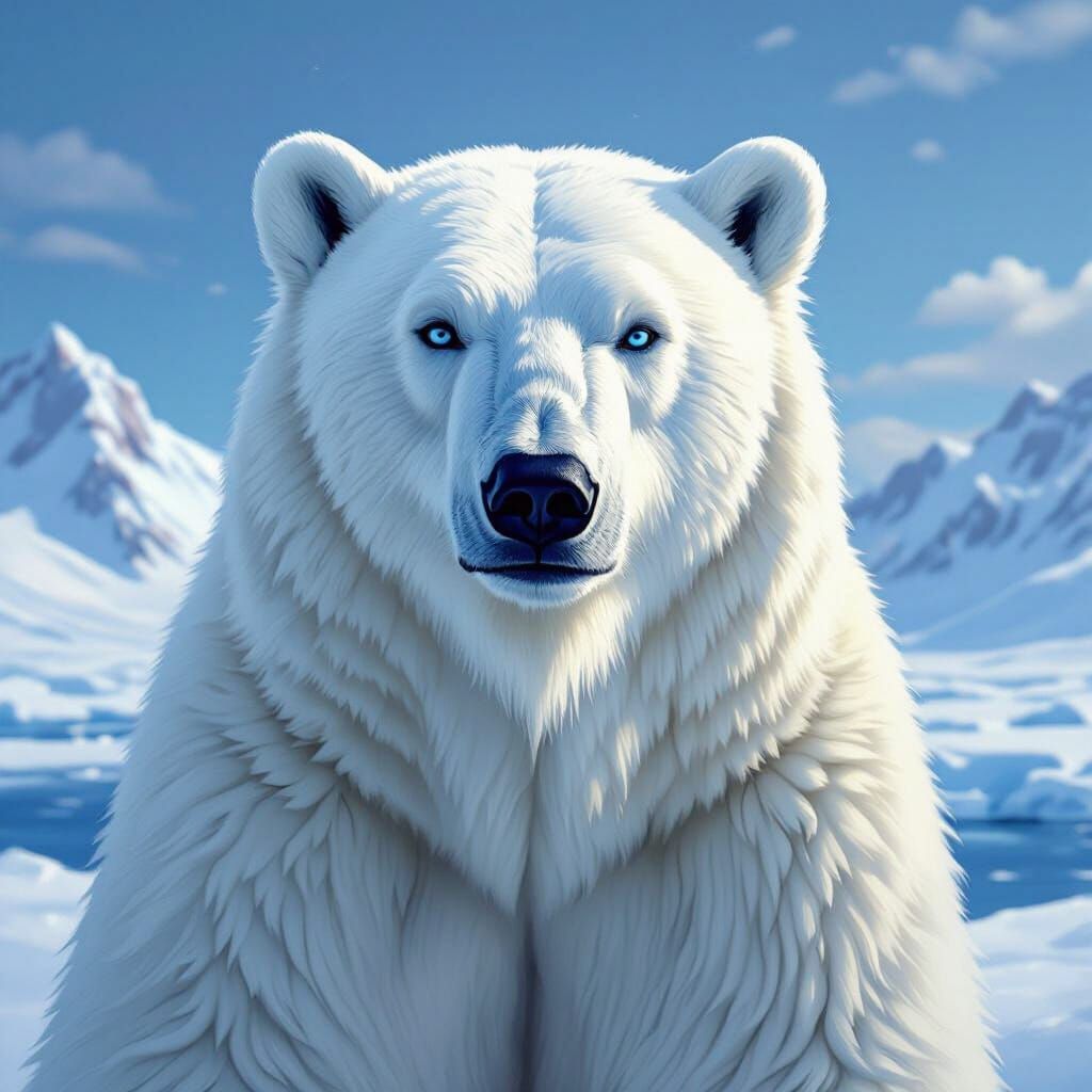 Majestic Polar Bear in Arctic Landscape