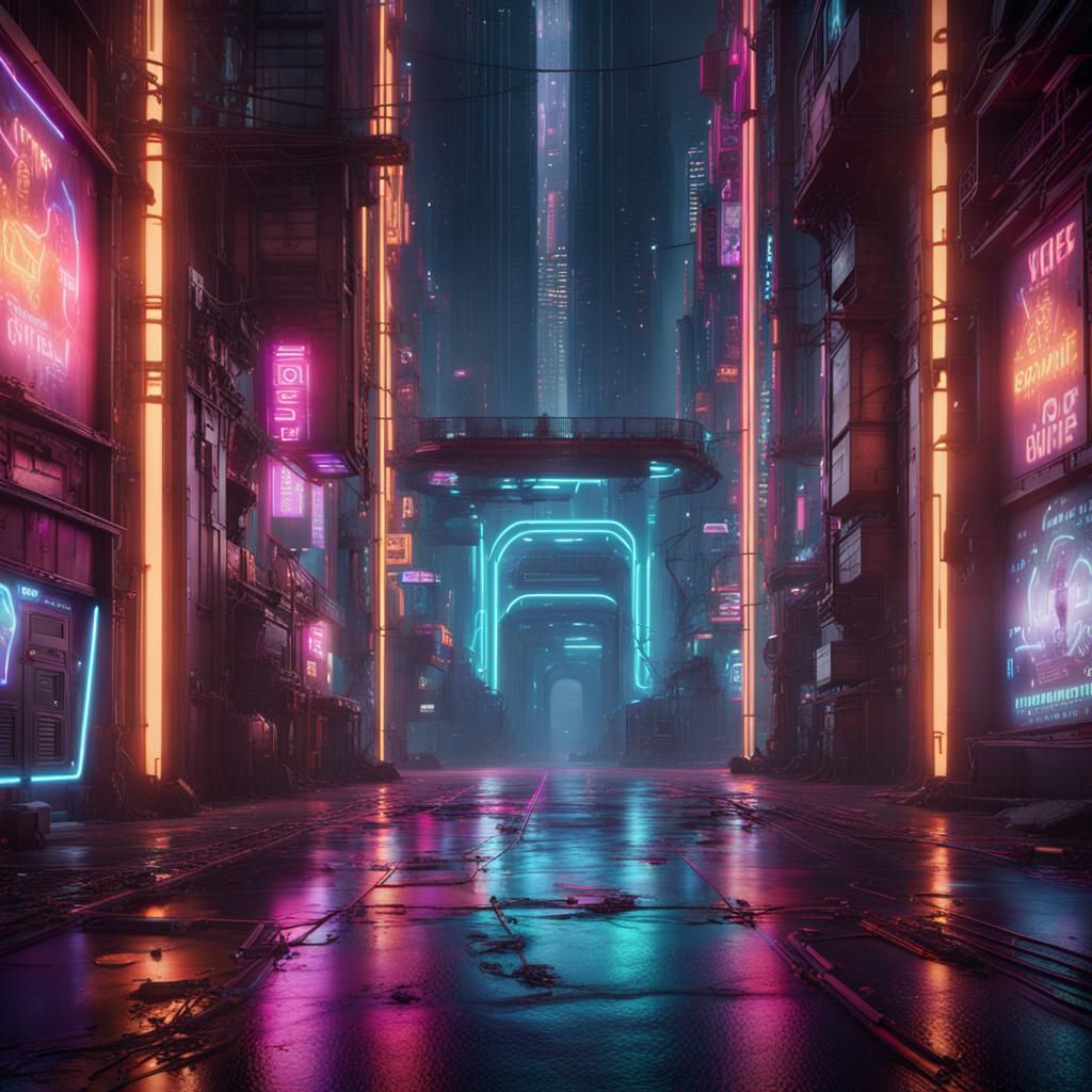 Entrance to a cyberpunk metropolis - AI Generated Artwork - NightCafe ...