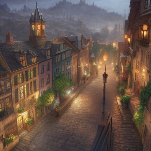 Victorian Town 5 - Ai Generated Artwork - Nightcafe Creator