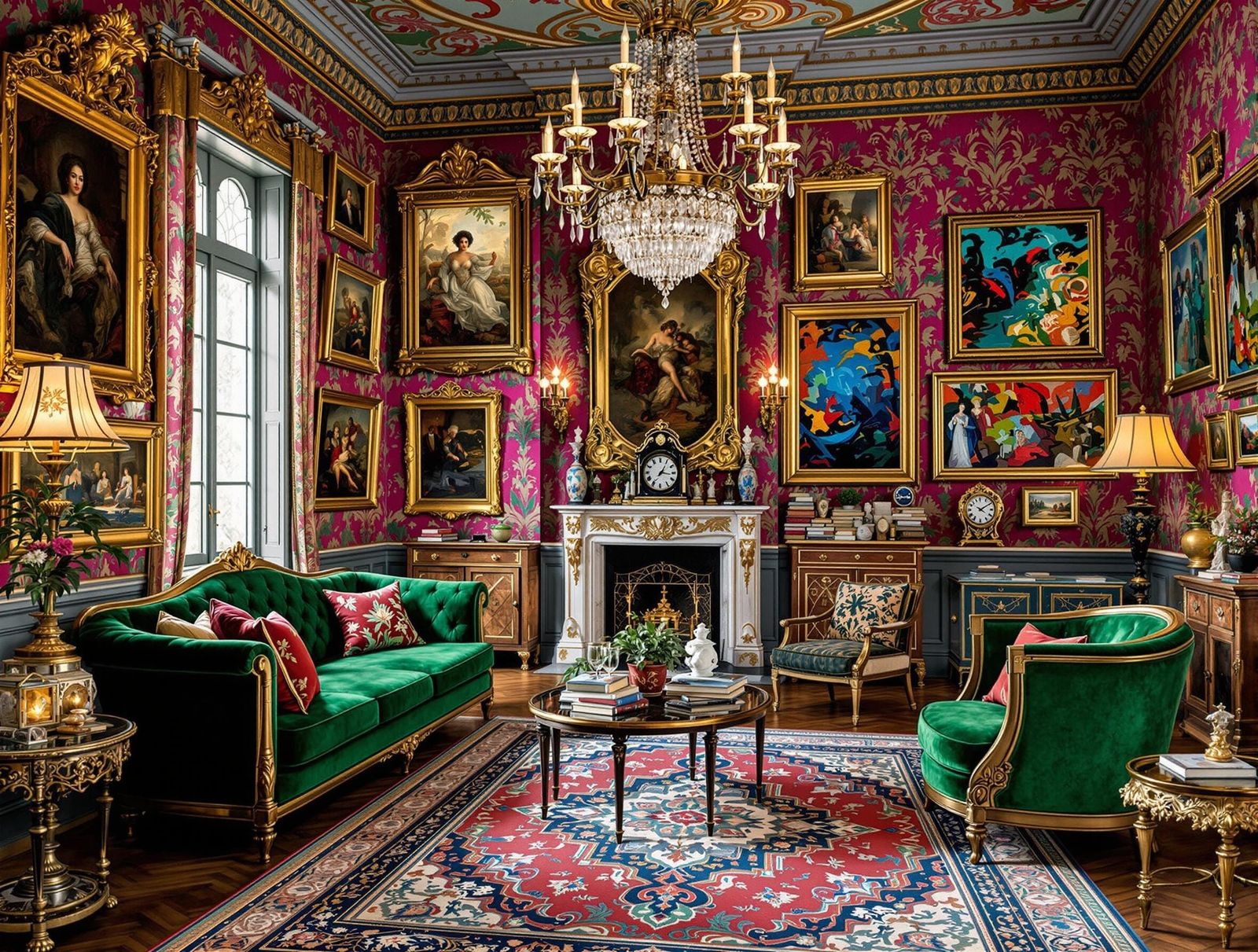 Maximalism living room.  by @Eric Berthiaume