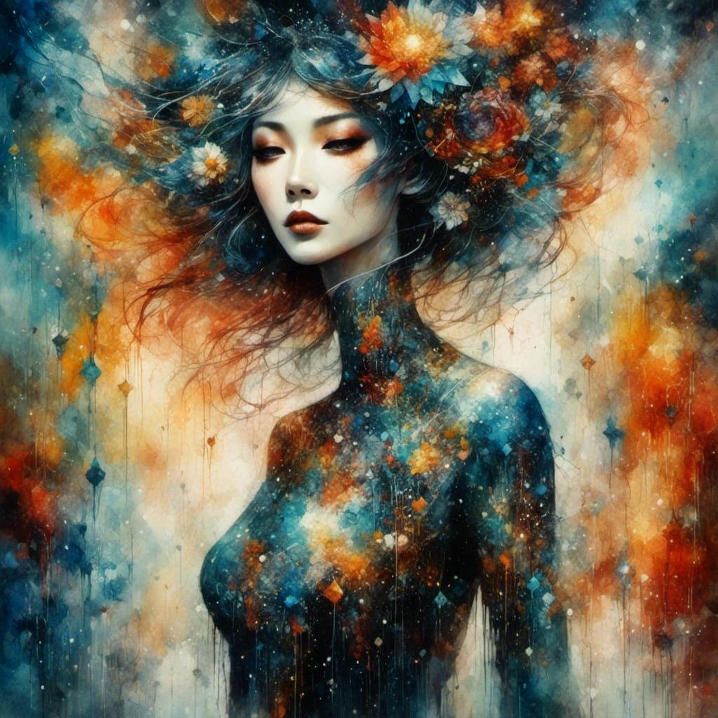 <lora:Starry Night:1.0> <lora:Asian android:1.0>