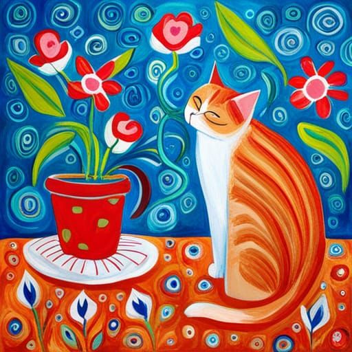 Curious Cat and the New Flower Pot