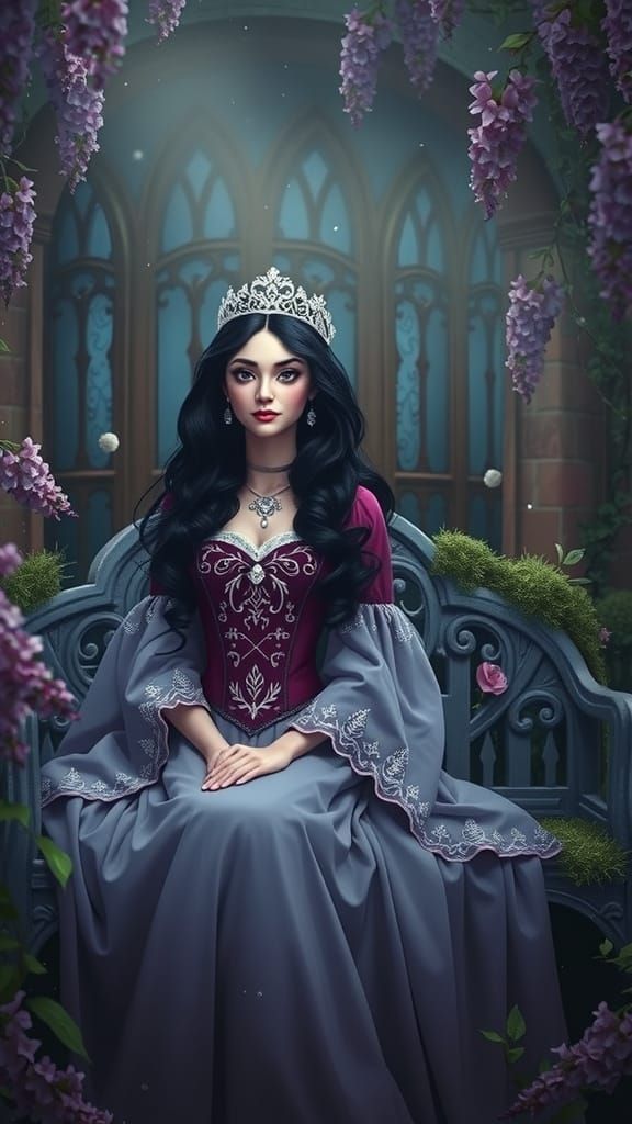 Ethereal French Queen in Lilac Garden