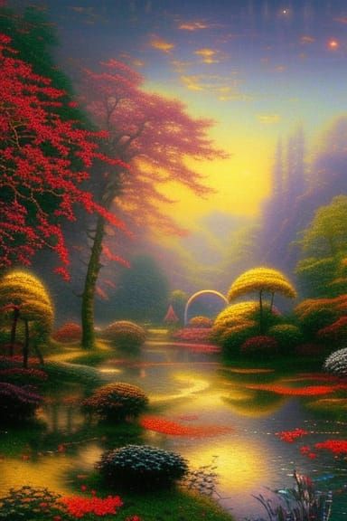 Etherial fantasy garden landscape - AI Generated Artwork - NightCafe ...