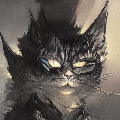 cyber cat profile - AI Generated Artwork - NightCafe Creator