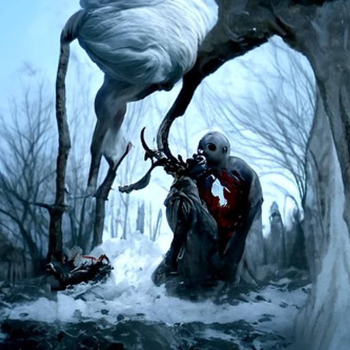 Casper the ghost eating deer