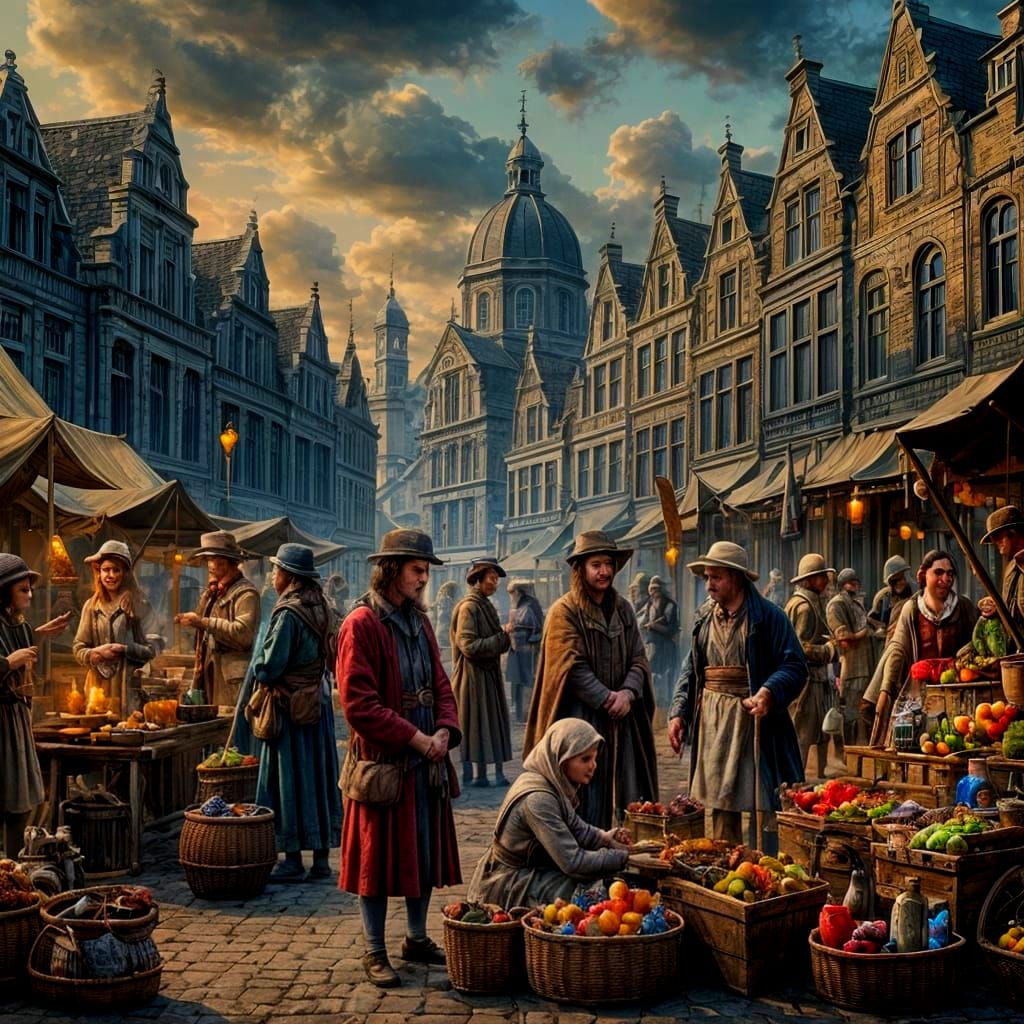 A Persian market place