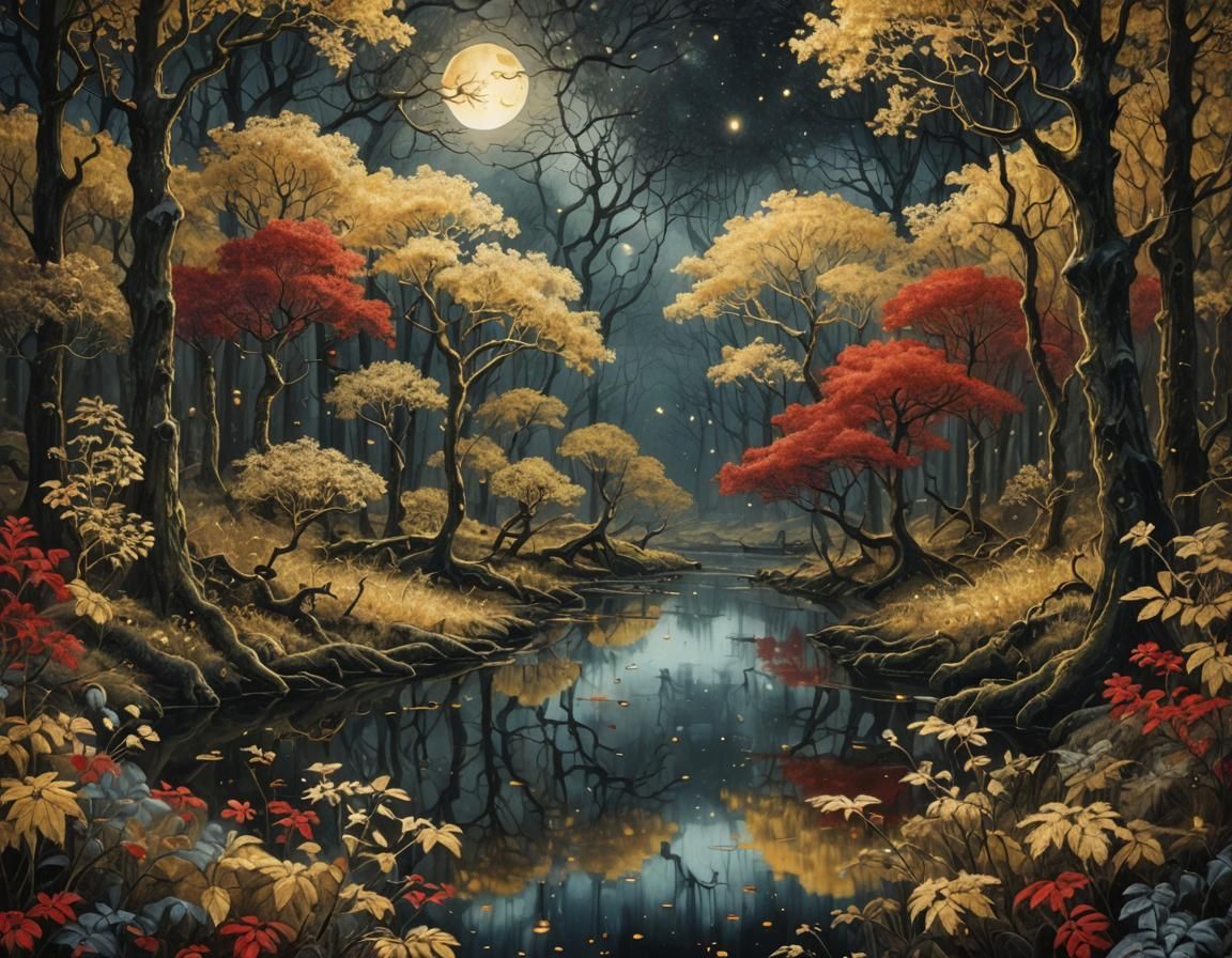 Enchanted forest night  by @Cherie Fung