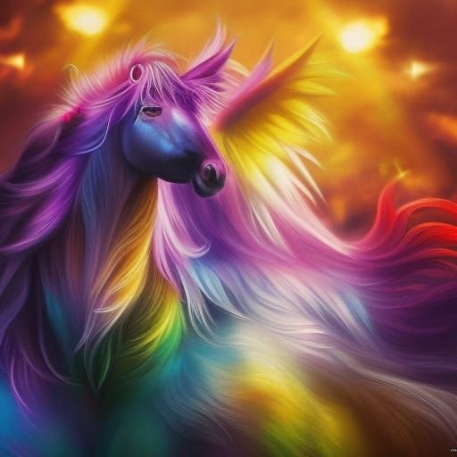 Fantasy Unicorn in City, Detailed Chalk Art