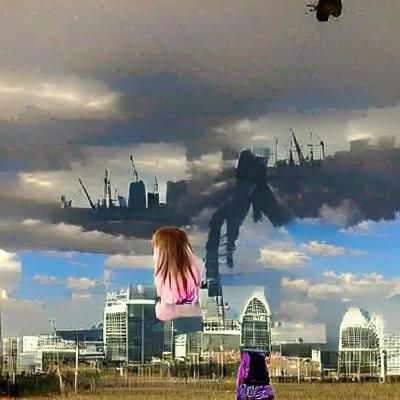 Giant girl destroys London skyline