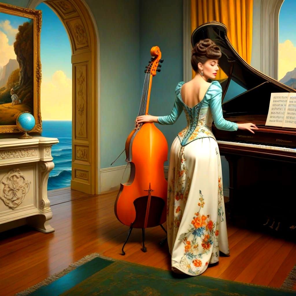 Surreal Portrait of a Happy Eccentric Lady in a Fantastical ...