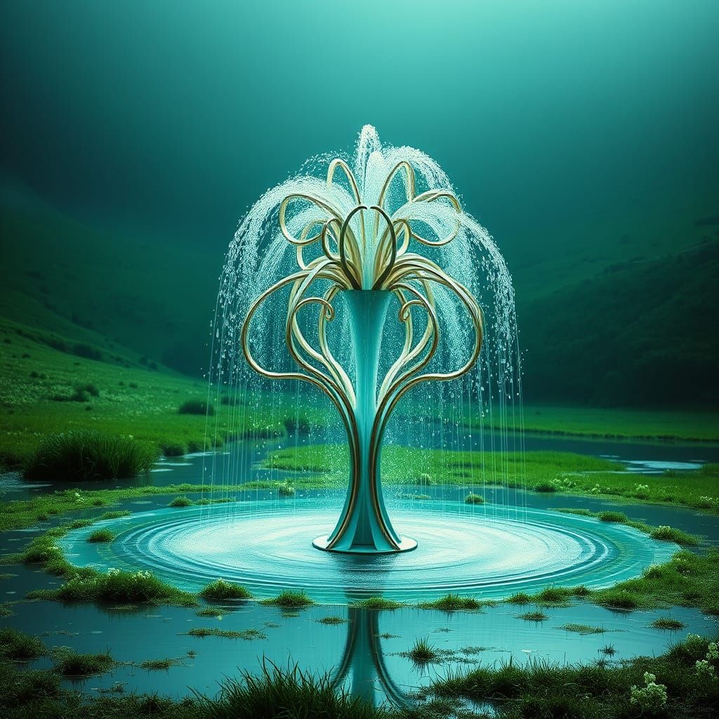 Fountain with sculpture  by @ais