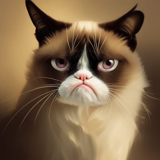 Grumpy cat - AI Generated Artwork - NightCafe Creator