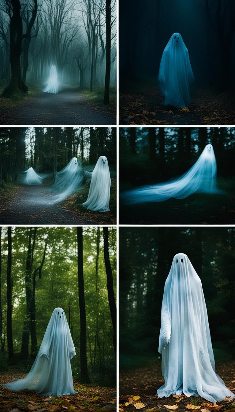 A series of photos of ghosts