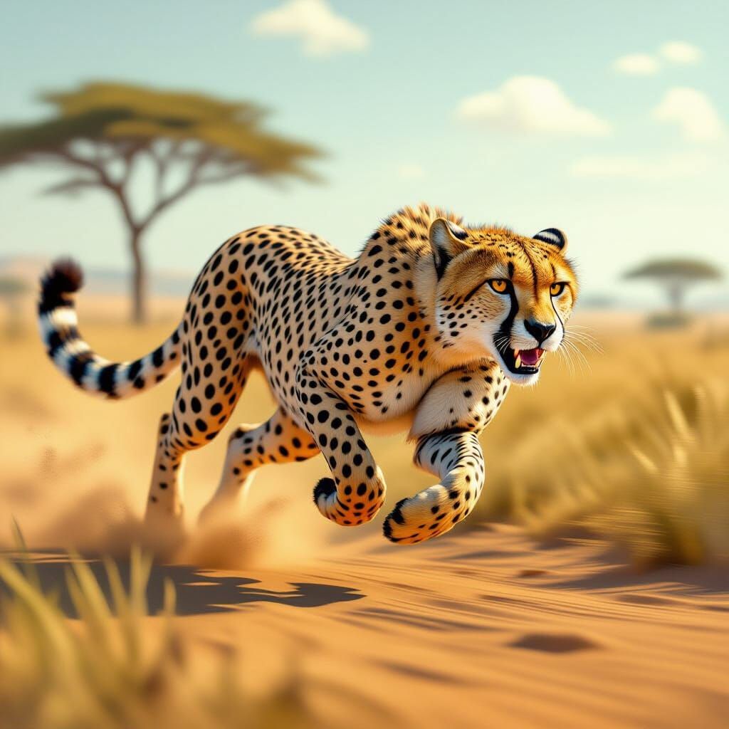 Cheetah, hyperrealism, action  by @Eve