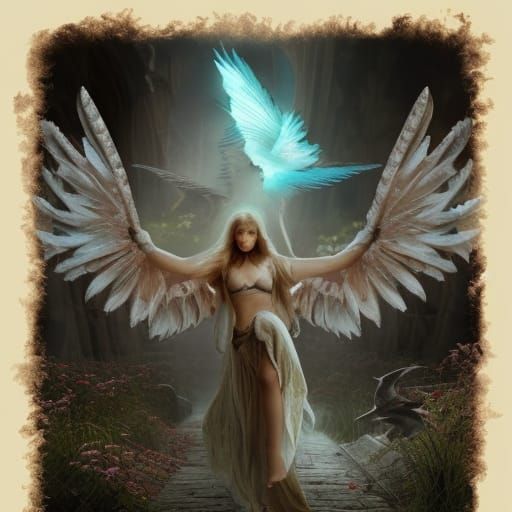 spiritual warfare nature fantasy angel - AI Generated Artwork ...