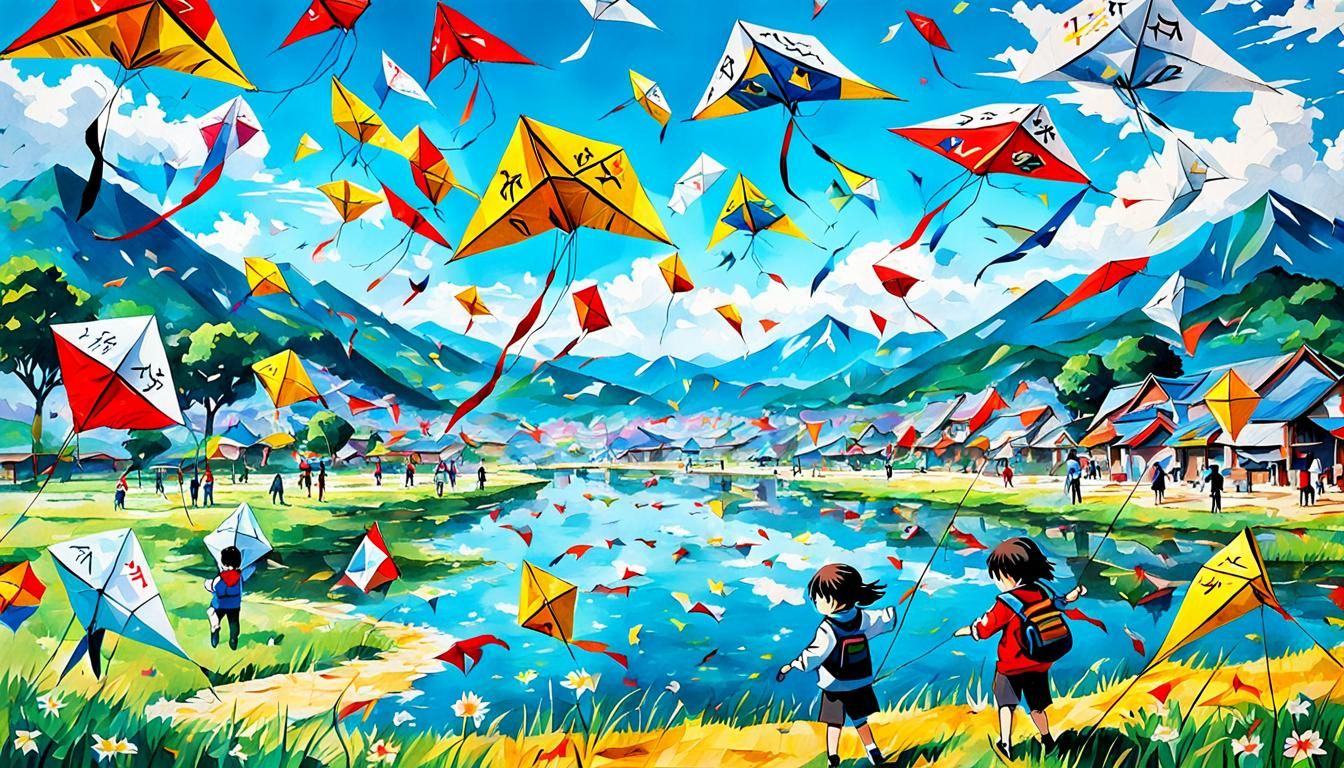 The kites is made of calendar paper    by @ruby 