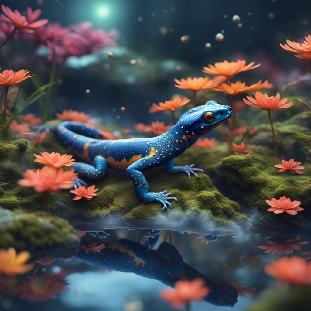Beautiful colored salamander,