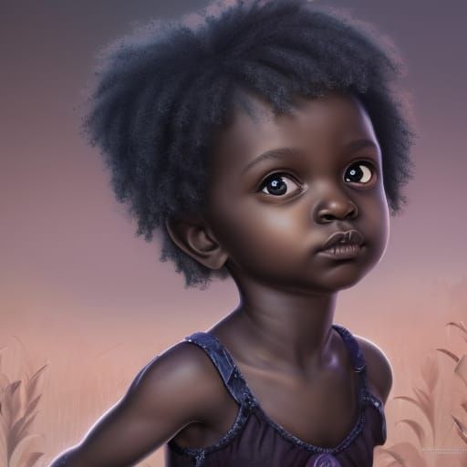 adorable cute black baby girl - AI Generated Artwork - NightCafe Creator