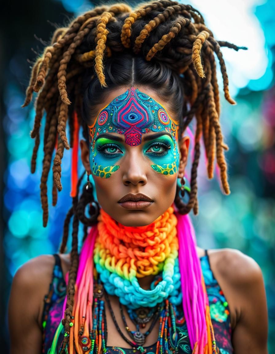 Fashion photography Haute Couture Neon Crochet