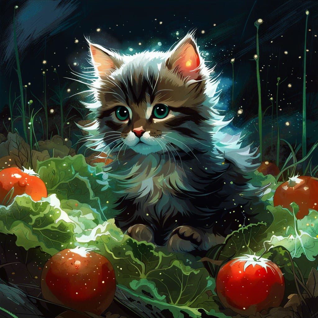 Kitten Sandwich on Bioluminescent Field