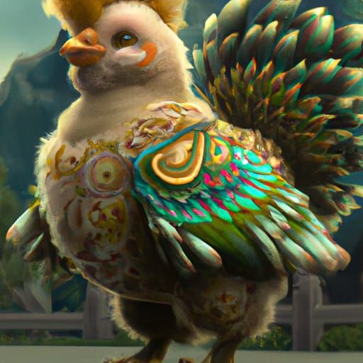 A Cute Fancy Chicken - AI Generated Artwork - NightCafe Creator