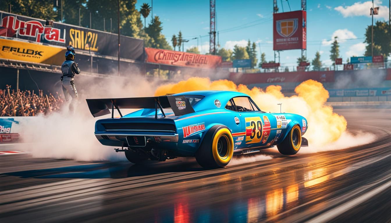 Detailed 3D Drag Racing Car Illustration