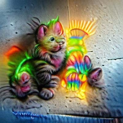 Rainbow kitten surprise