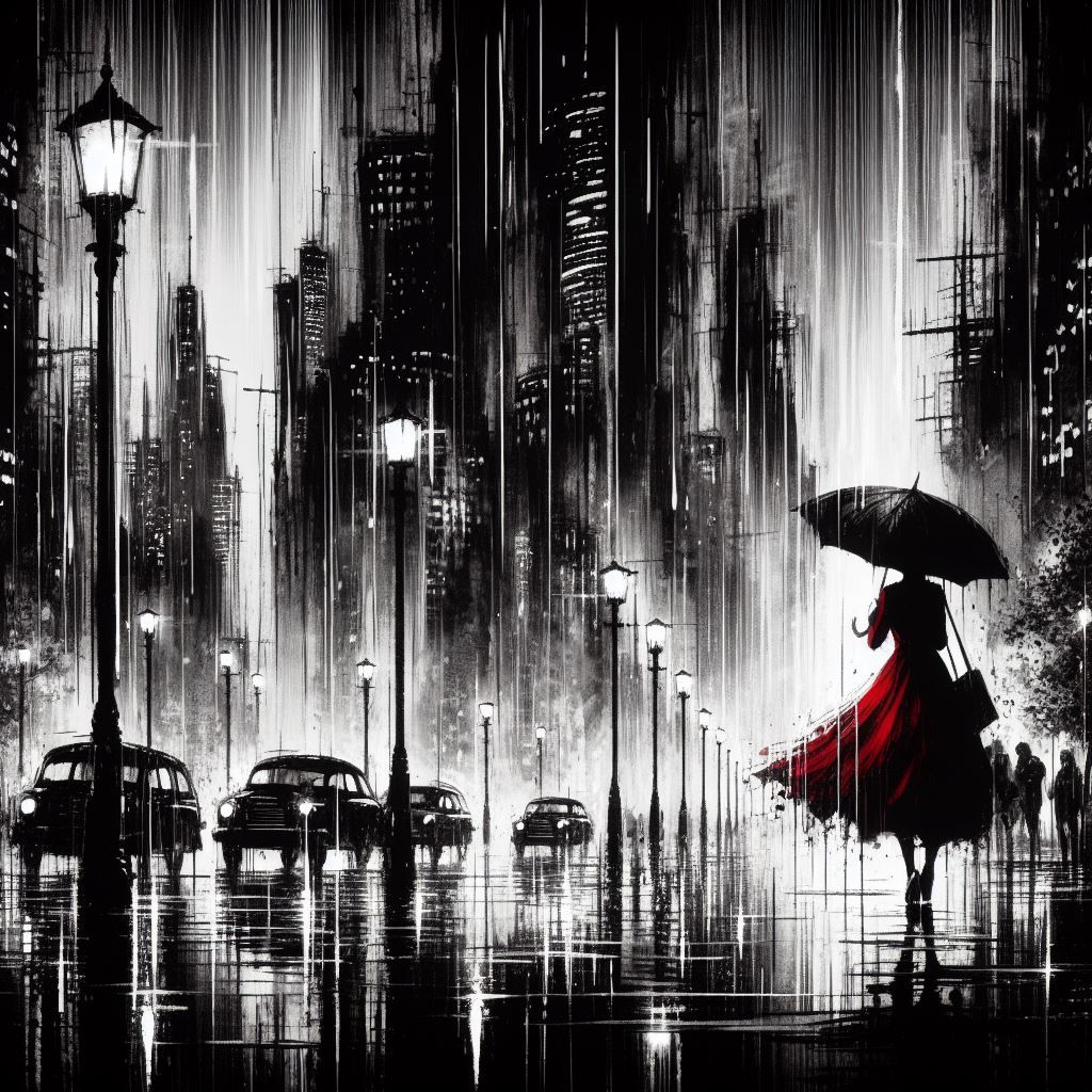 The woman in red visits the big city