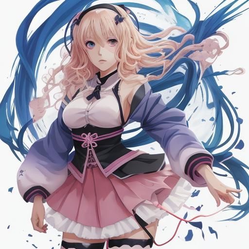 Anime Style Portrait of European Girl