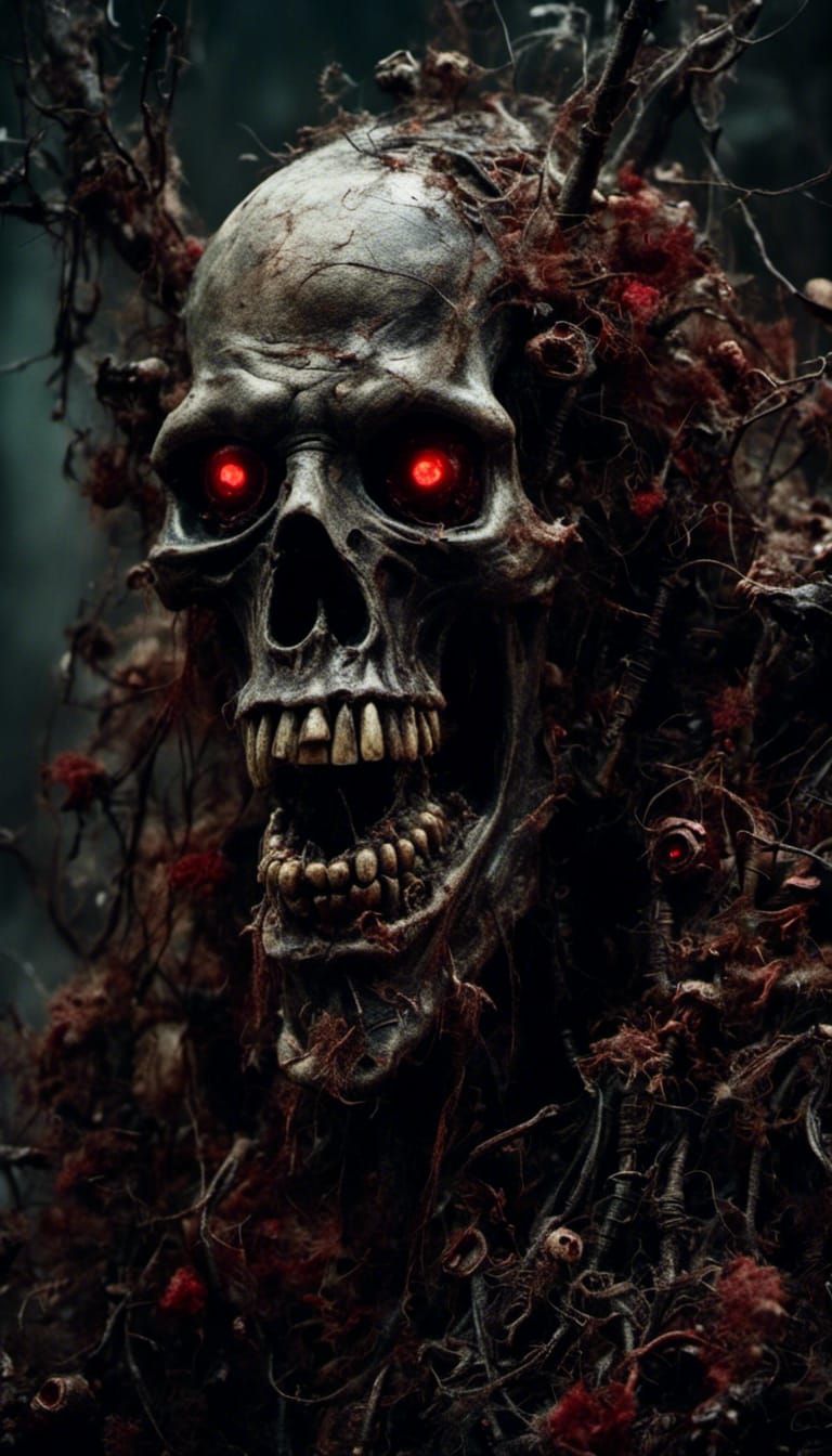 <lora:Nightmare:1.0> A skull with red eyes