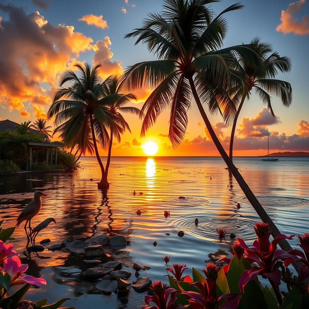 Tropical sunset  by @Sharoja