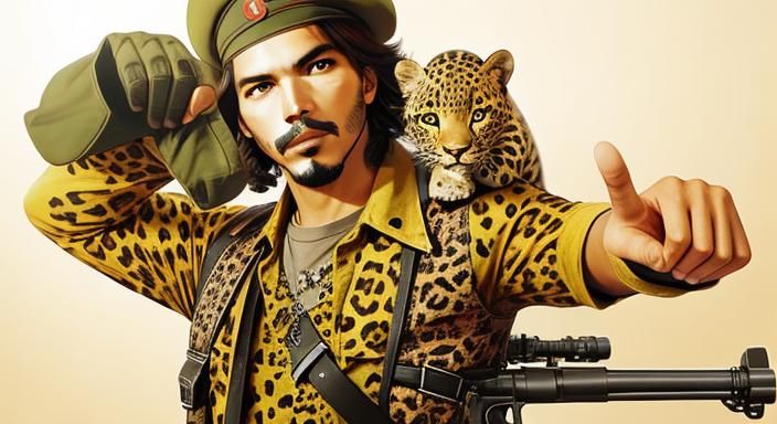 LEOPARD PEACE SIGN Che Guevara