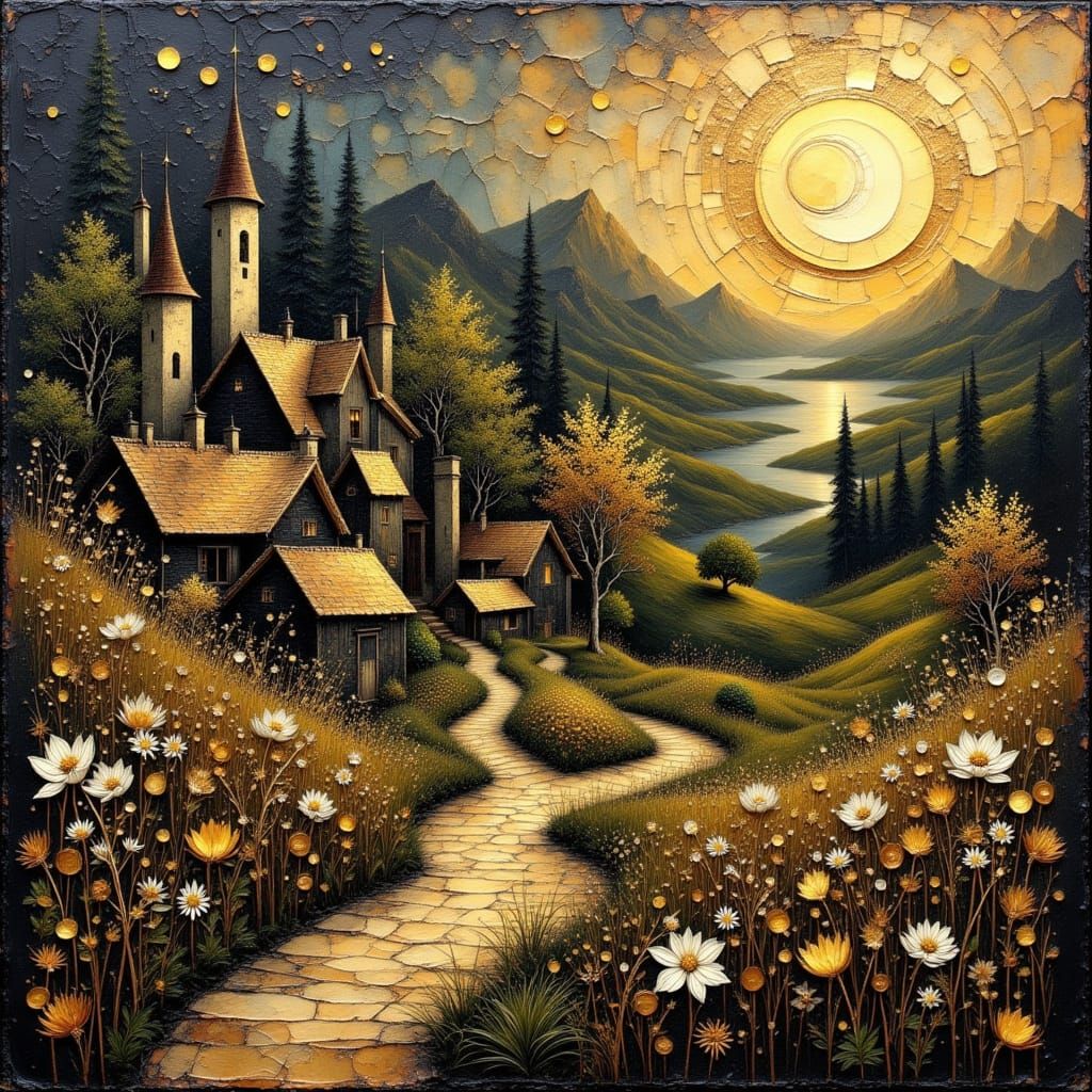 Village Dream In Burnished Gold  by @ChronoScribe
