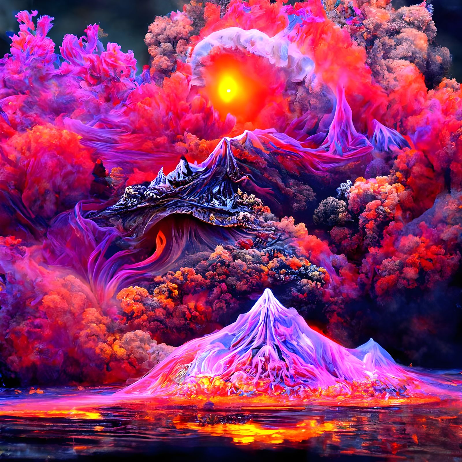 Pretty Cool Volcano - AI Generated Artwork - NightCafe Creator