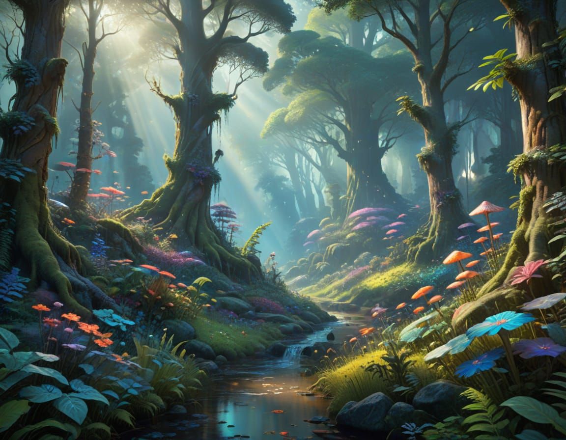 Ethereal Fantasy Realm in Heavenly Light