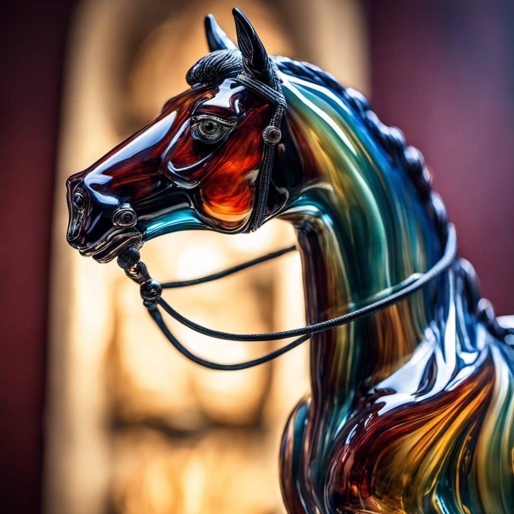 blown glass horse AI Generated Artwork NightCafe Creator