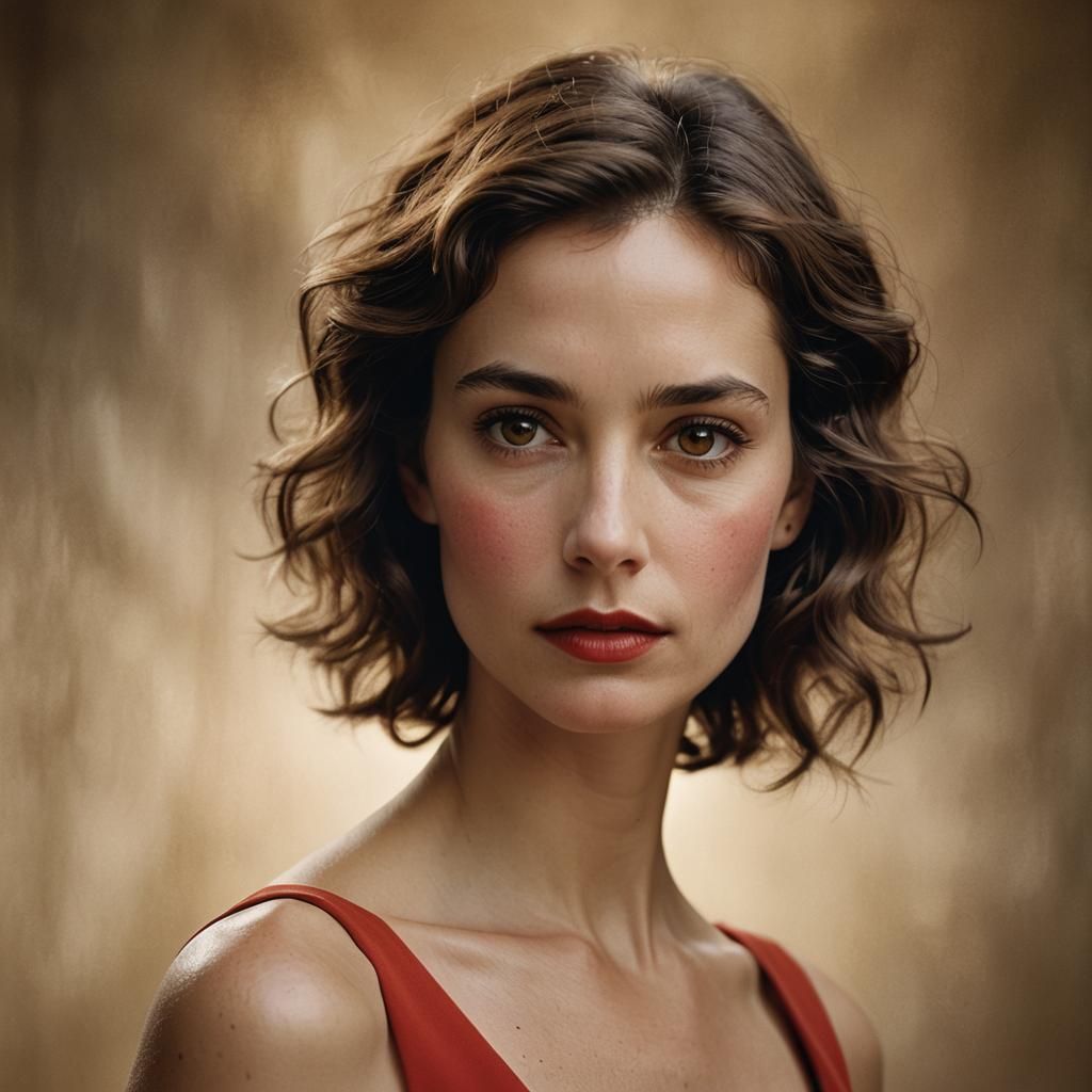 Stunning Woman in Red Dress: Fashion Portrait