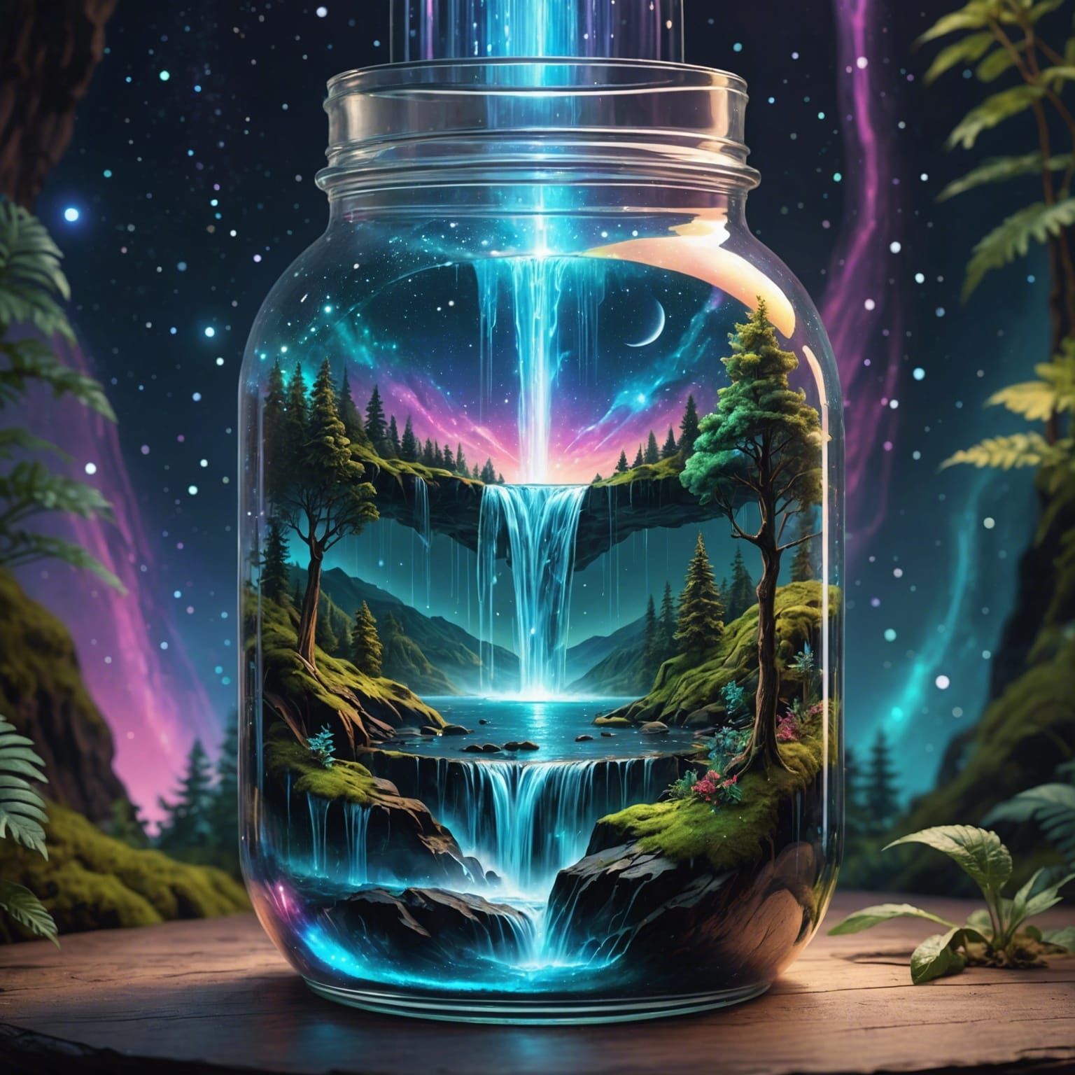 Waterfall in a jar