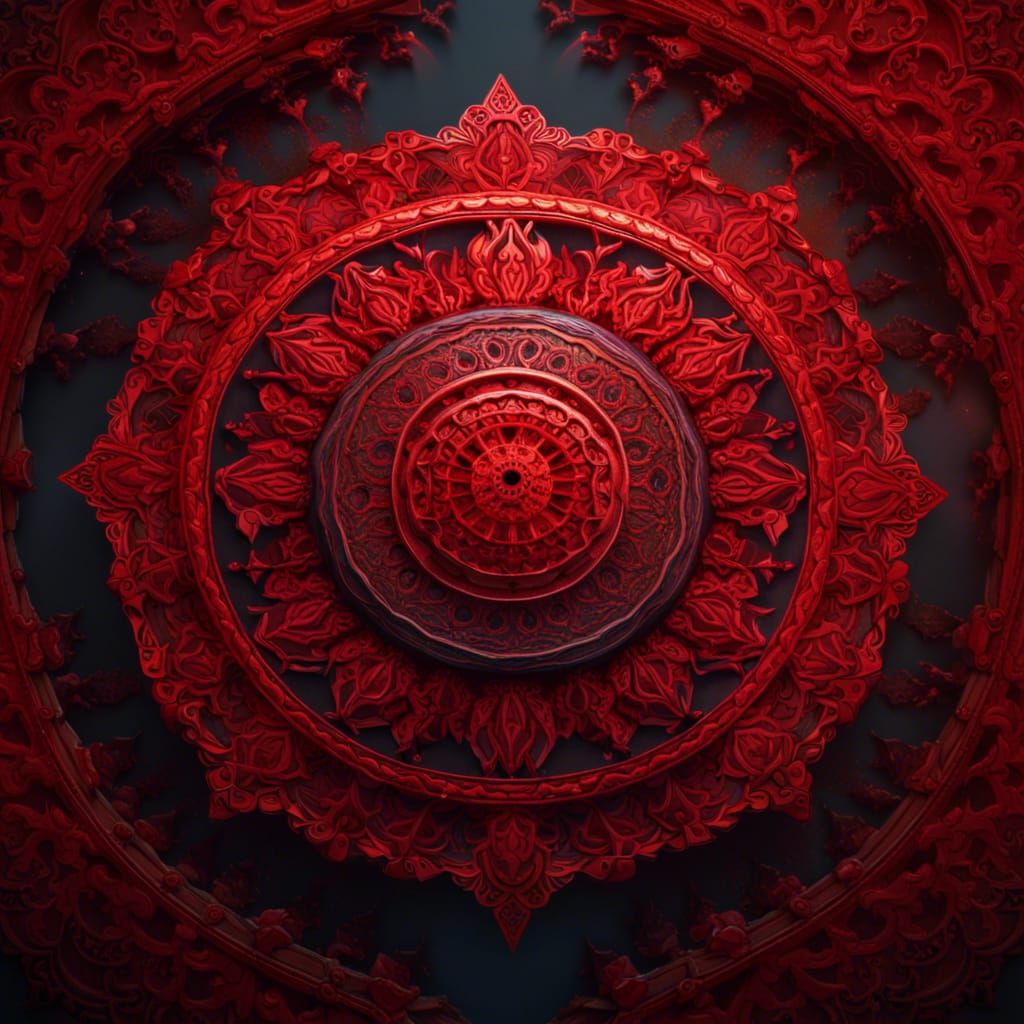 Red Mandala  by @noodles