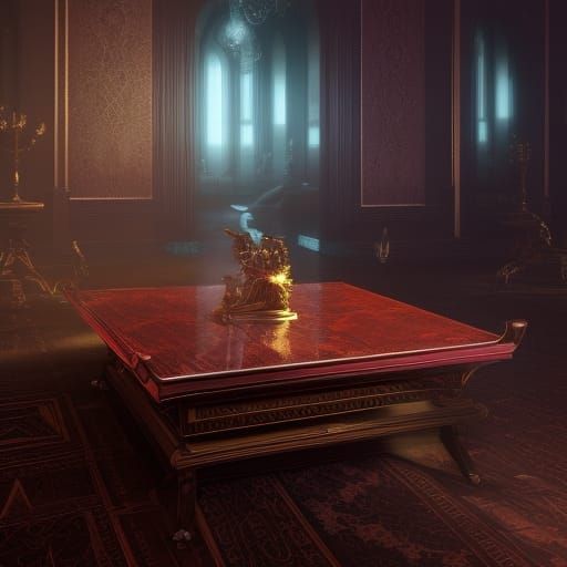 Mahogany crystal table