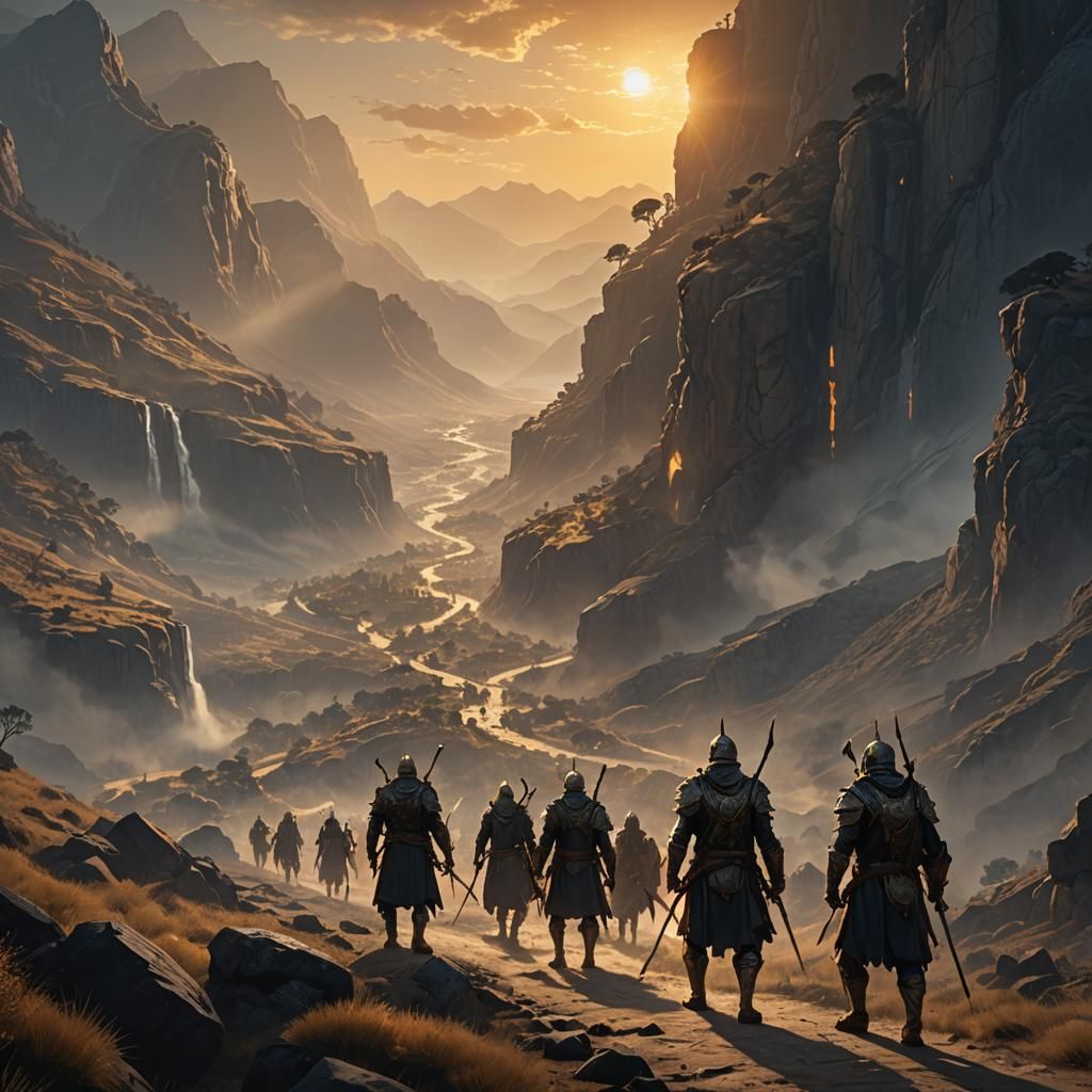 Majestic Israeli Warriors on Prepared Path: Fantasy Art